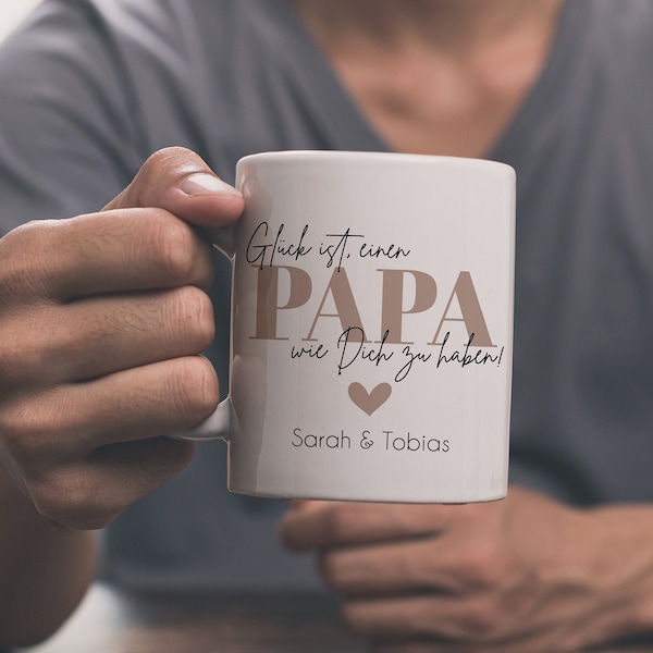 Geschenk Vatertag, Papa Tasse personalisiert, Geburtstagsgeschenk Papa, Vatertagsgeschenk, Männergeschenke, Glück ist Papa, Bonuspapa Tasse