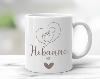 Tasse mit Name personalisiert Hebamme Geschenk