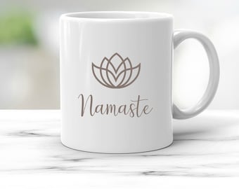 Tasse mit Name personalisiert Yoga Geschenk Namaste