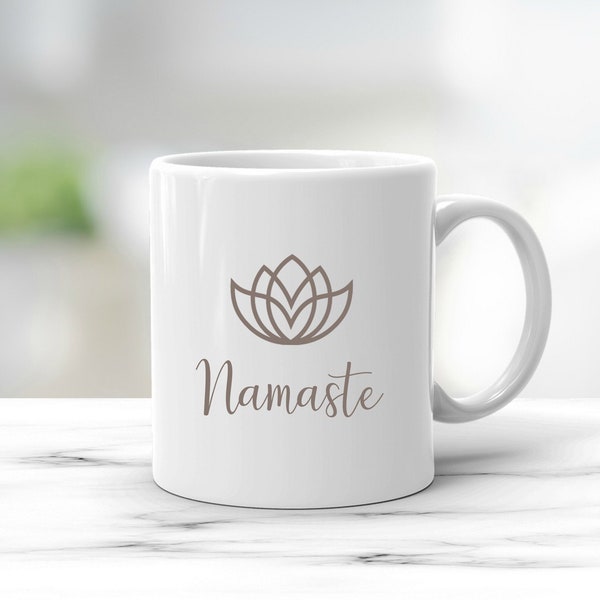 Tasse mit Name personalisiert Yoga Geschenk Namaste