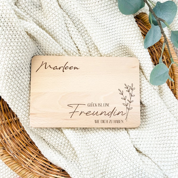 Holzbrettchen mit Gravur personalisiert, Weihnachtsgeschenk beste Freundin, Geschenke für Freundschaft, personalisierte Geschenke, BFF