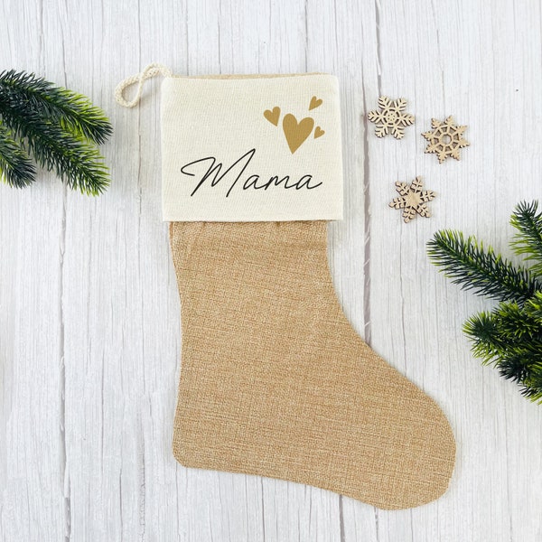 Santa boots with name, Santa stocking for hanging up kindergarten Christmas, Santa gift personalized, gifts for children