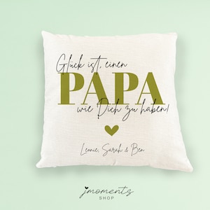 Dad pillow personalized including filling 40 x 40 cm, Father's Day gift, Father's Day gifts, gift, Dad's 1st Father's Day, happiness is dad image 9