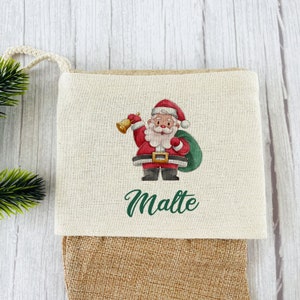 Santa boots with name, Santa stocking for hanging up kindergarten Christmas, Santa gift personalized, gifts for children image 2