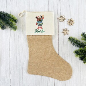 Nikolausstiefel mit Namen, Nikolaus Strumpf zum Aufhängen Kindergarten Weihnachten, Nikolausgeschenk personalisiert, Geschenke für Kinder Bild 4