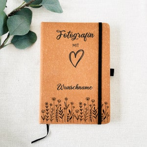 Personalized leather notebook, gift for wedding service providers, photographers with a heart, wedding speakers, maid of honor, wedding planners
