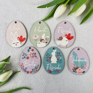 personalized wooden Easter eggs with desired name, personalized Easter pendants, Easter gift in person, Easter decoration