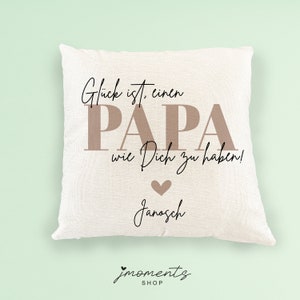 Dad pillow personalized including filling 40 x 40 cm, Father's Day gift, Father's Day gifts, gift, Dad's 1st Father's Day, happiness is dad image 10