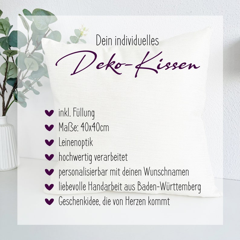 Oma Kissen personalisiert, Glück ist, eine Oma wie dich zu haben, Oma Geschenk mit Namen zdjęcie 3