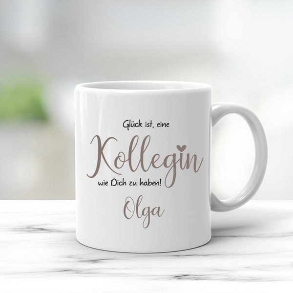 Tasse Kollegin Geschenk personalisiert Glück ist,