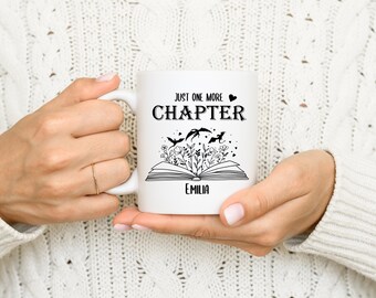 Personalisiert Bücherliebhaber-Tasse – Mit Namen & Buchmotiv | Keramik, 330ml | Spülmaschinenfest | Geschenk Für Leseratten