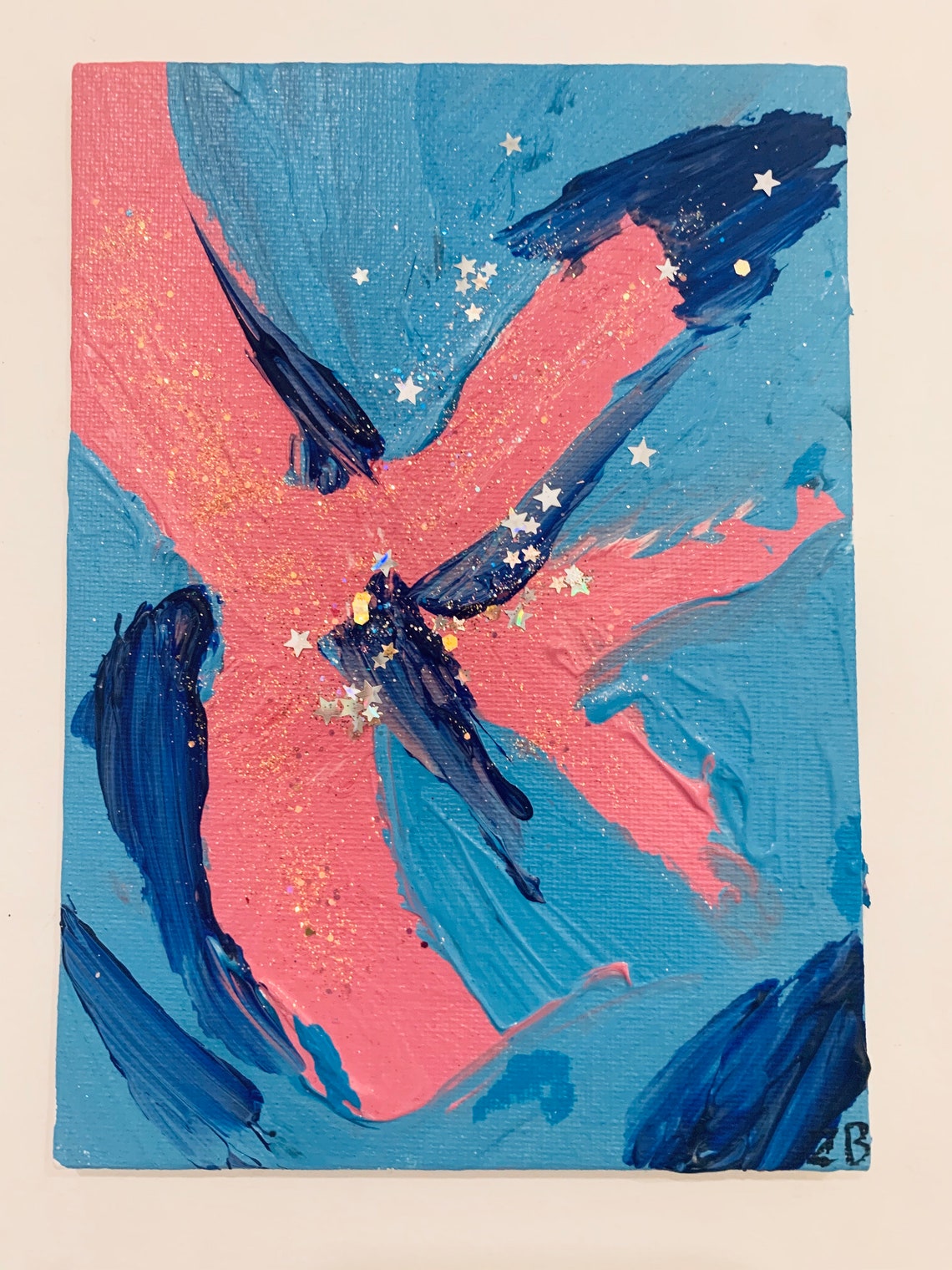 Original Abstract Sparkle Painting Textured Acrylic and Etsy