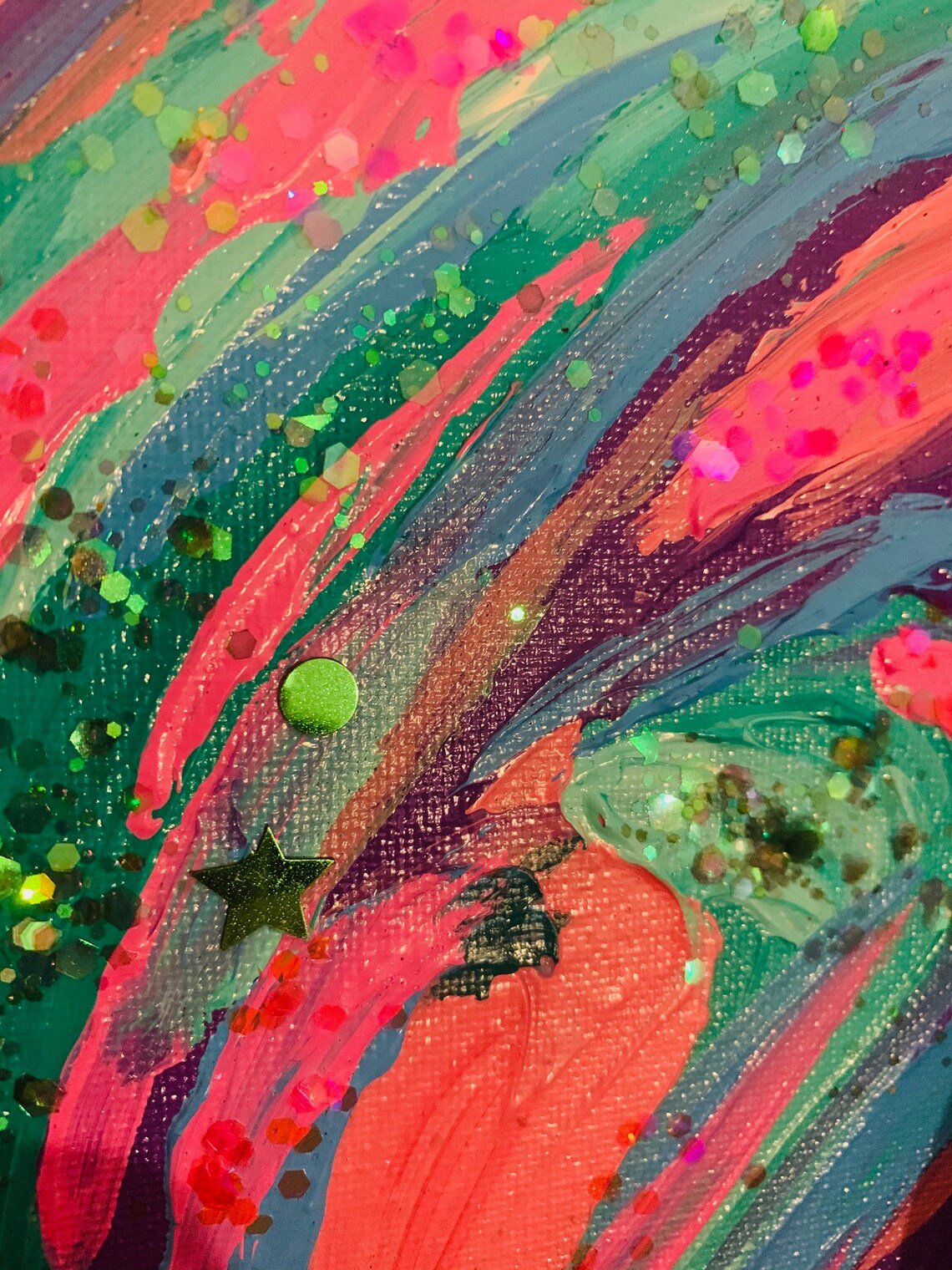 Original Abstract Sparkle Painting Textured Acrylic and Etsy