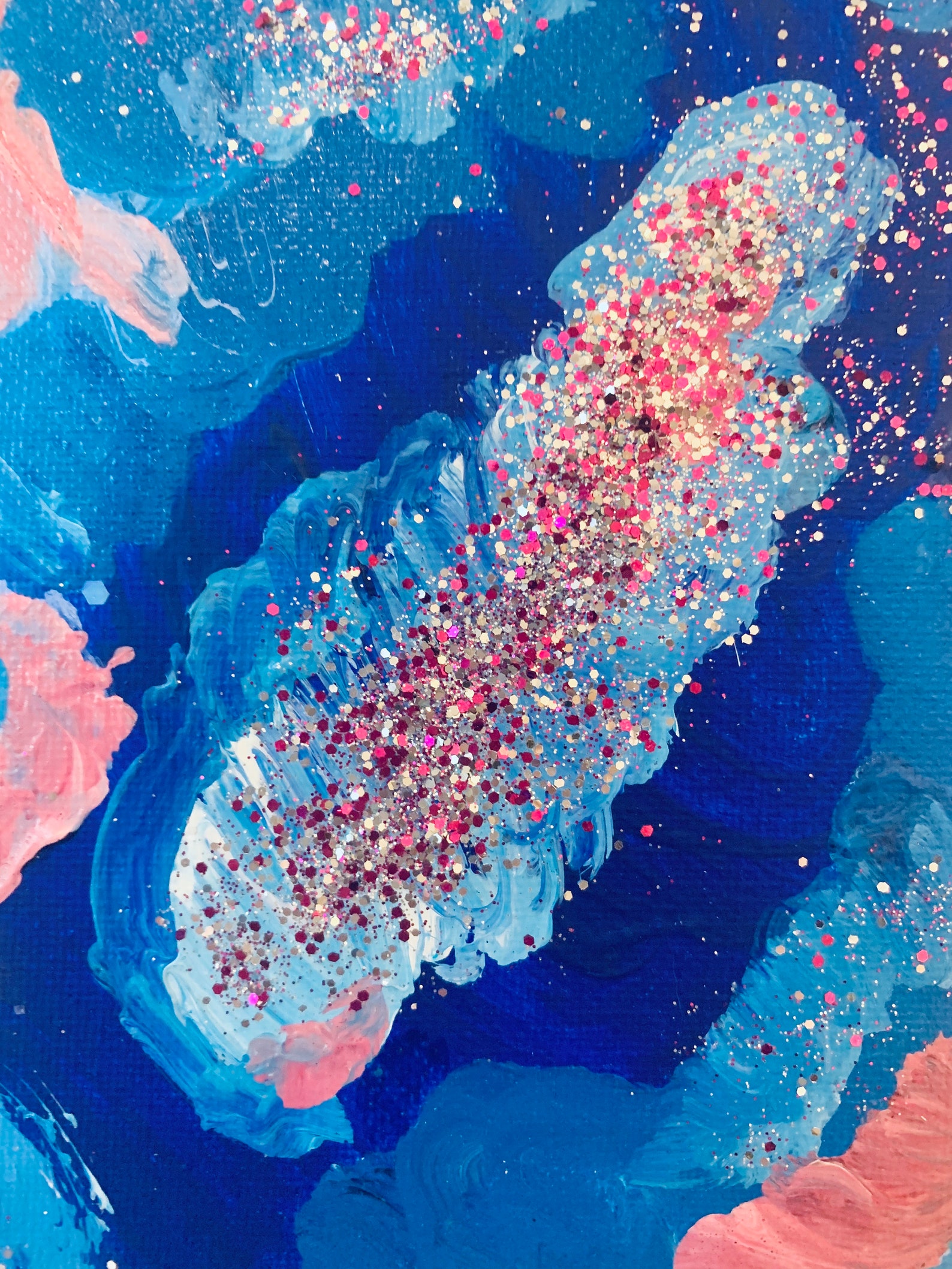 Original Abstract Sparkle Painting Textured Acrylic and Etsy