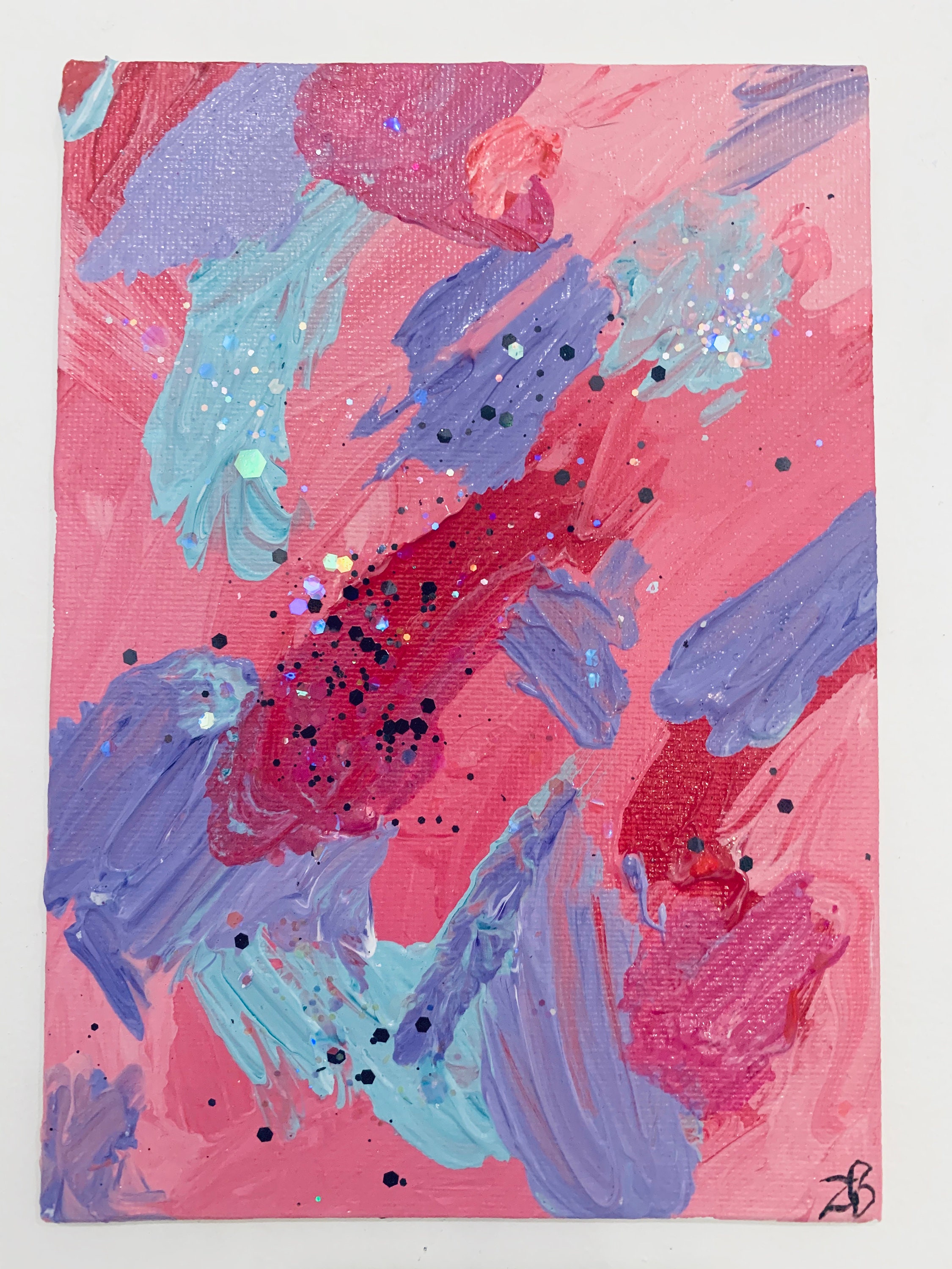 Original Abstract Sparkle Painting Textured Acrylic and Etsy UK