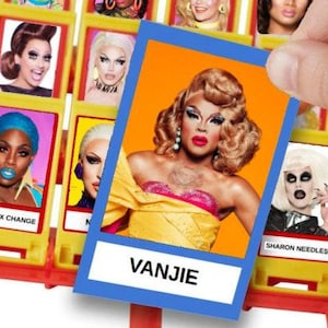 Afdrukbare sjabloon Guess Ru | rpdr raad eens wie spel | cadeaus voor homo's | leuke bordspellen | gezelschapsspellen voor volwassenen | montessorikaarten | uniek cadeau-idee