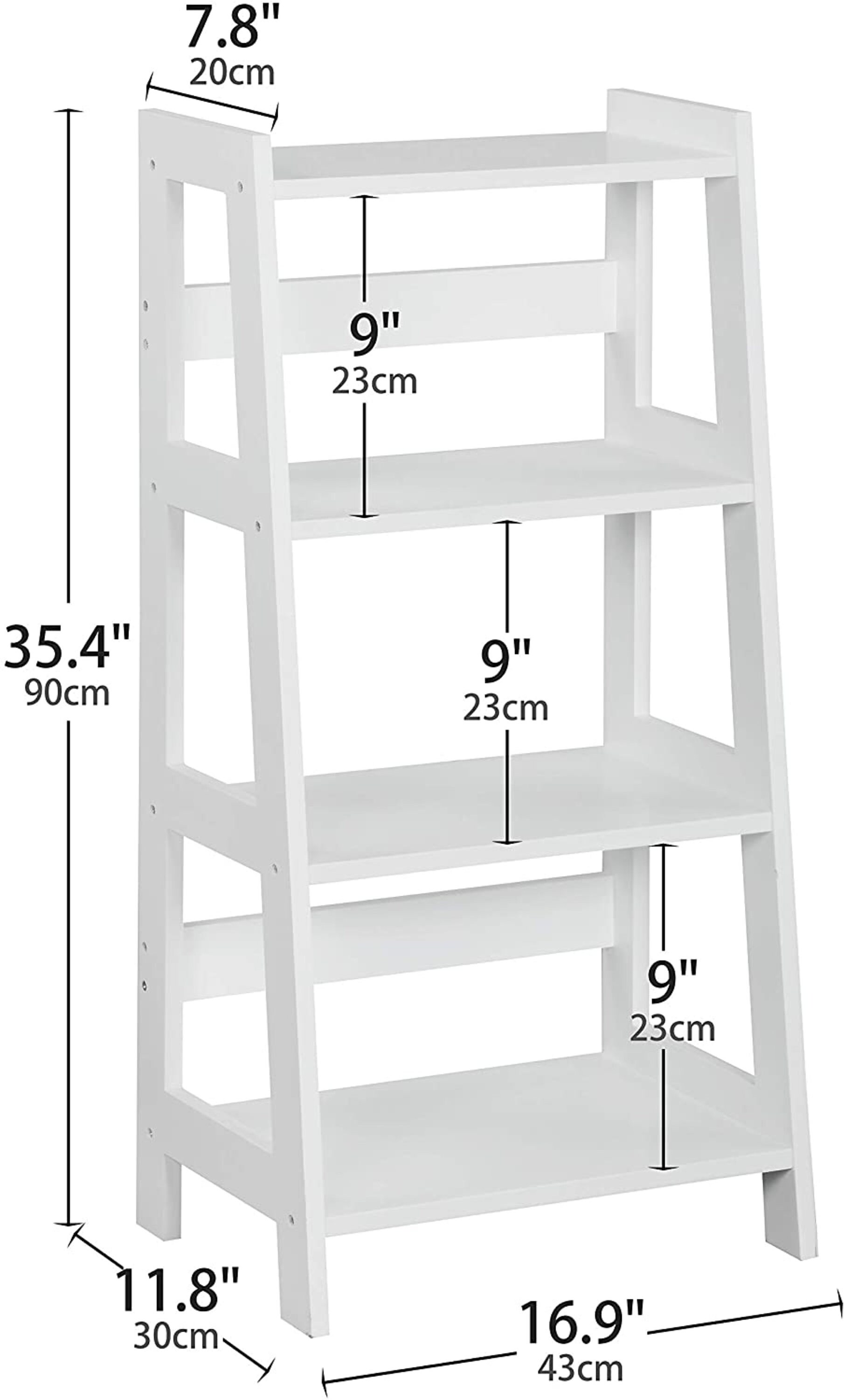 White Ladder Shelf Modern Wooden 4 Tier Storage Unit Bookshelf Etsy UK