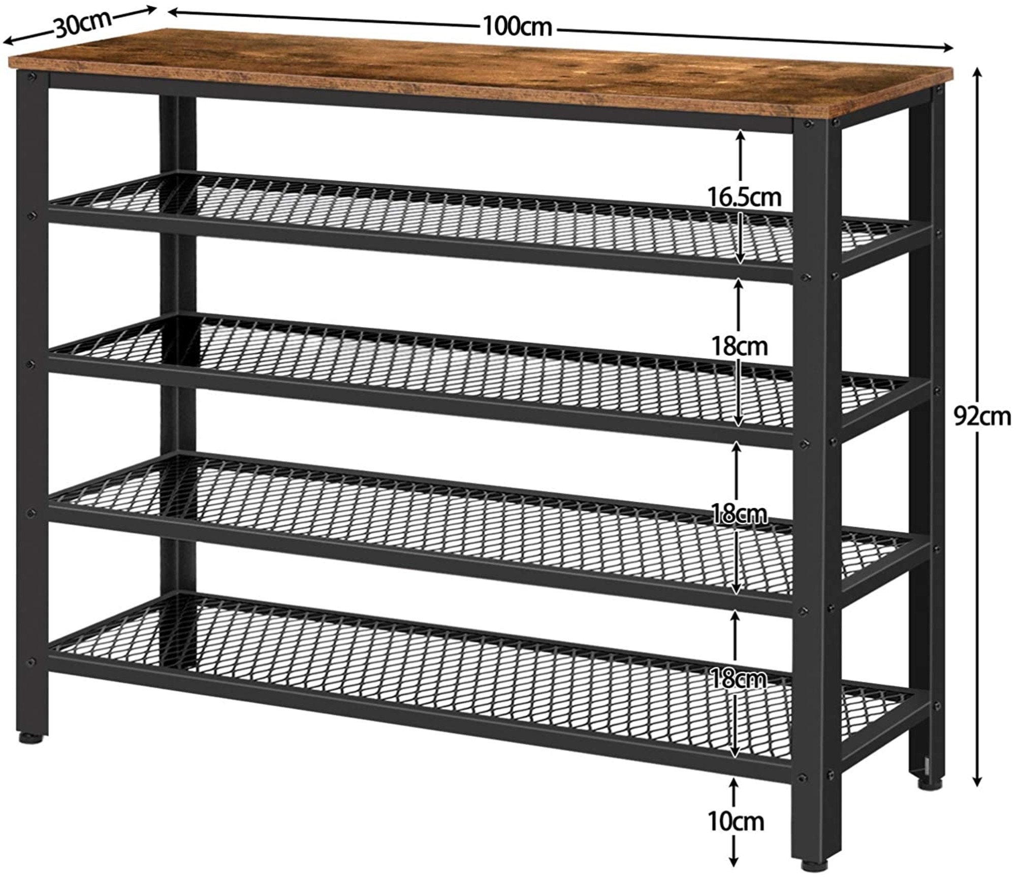 Industrial 5tier Shoe Storage Rack Rustic Brown Shelves for Etsy