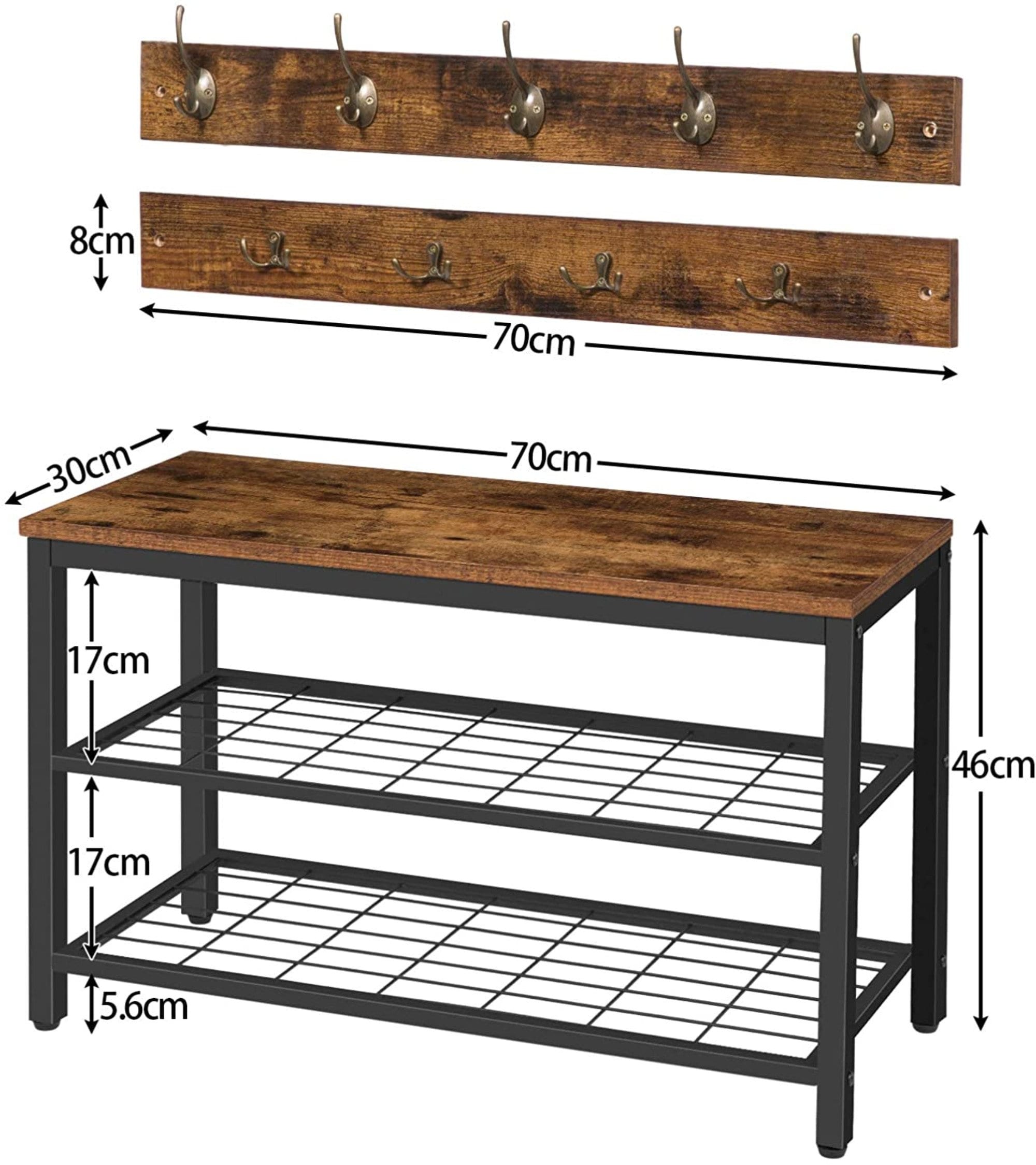 Coat Rack & Shoe Storage Bench Set Entryway Shoe Rack With Etsy