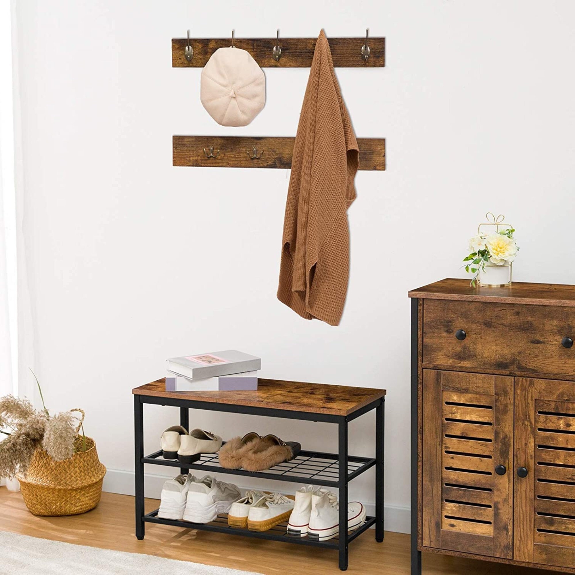 Coat Rack & Shoe storage bench set Entryway Shoe Rack with Etsy