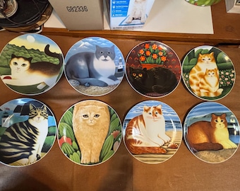 Decorative Tin Cat Trays by Martin Leman for J Luber Set of THREE