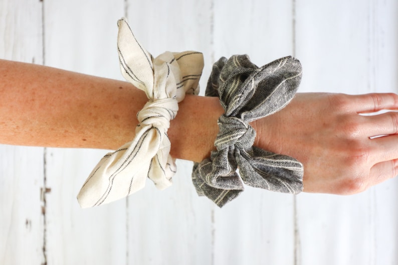 Set of Two Eco-Friendly Handmade Hair Scrunchies