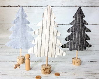 Christmas Tree Decor | Set of 3 | Made in Canada | Natural Eco-Friendly Materials | Zero Waste Gifts | Christmas Mantel Decor