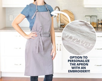 Personalized Apron | Made in Canada | Kitchen Apron for Men and Women | Unisex Fit | Eco-Friendly Fabric | Option to Add an Embroidered Name