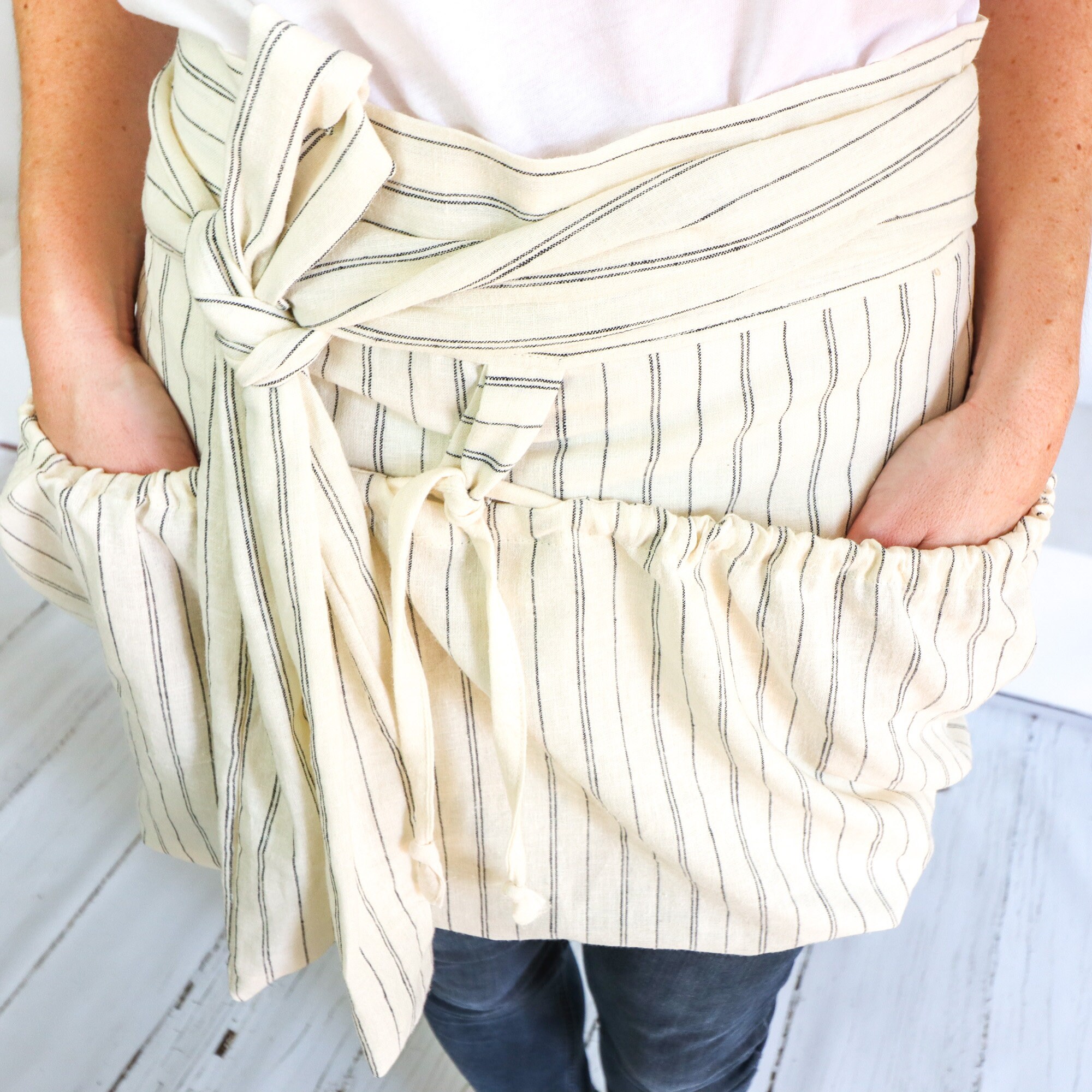 EcoFriendly Handmade Half Apron with Large Bustled Front Etsy