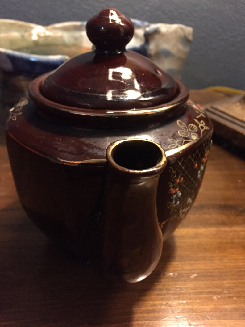 Vintage Brown Moriage Teapot With Lid . Also Known as a Brown Etsy UK