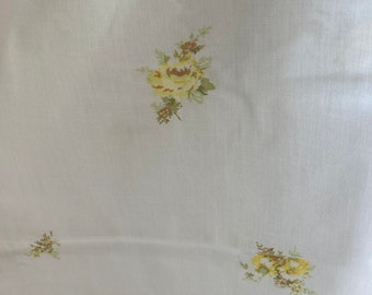 Vintage full flat sheet with yellow roses