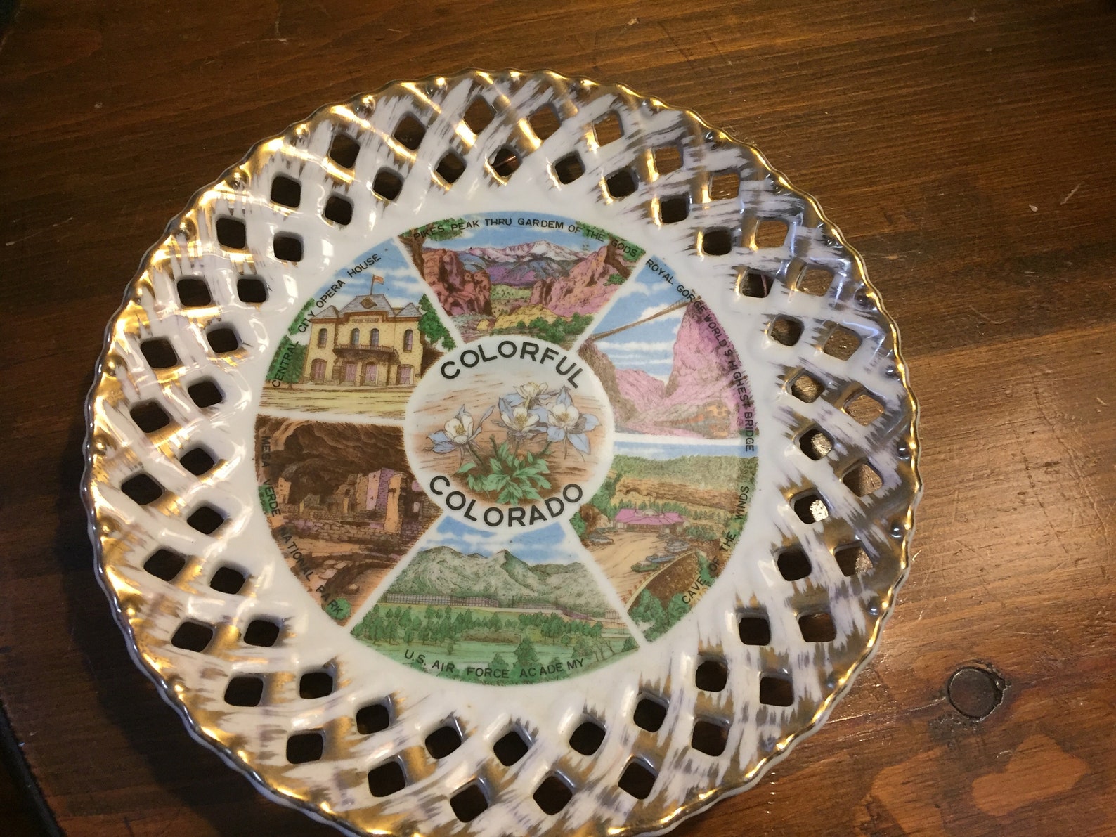 Vintage Travel Plate of Colorado Etsy