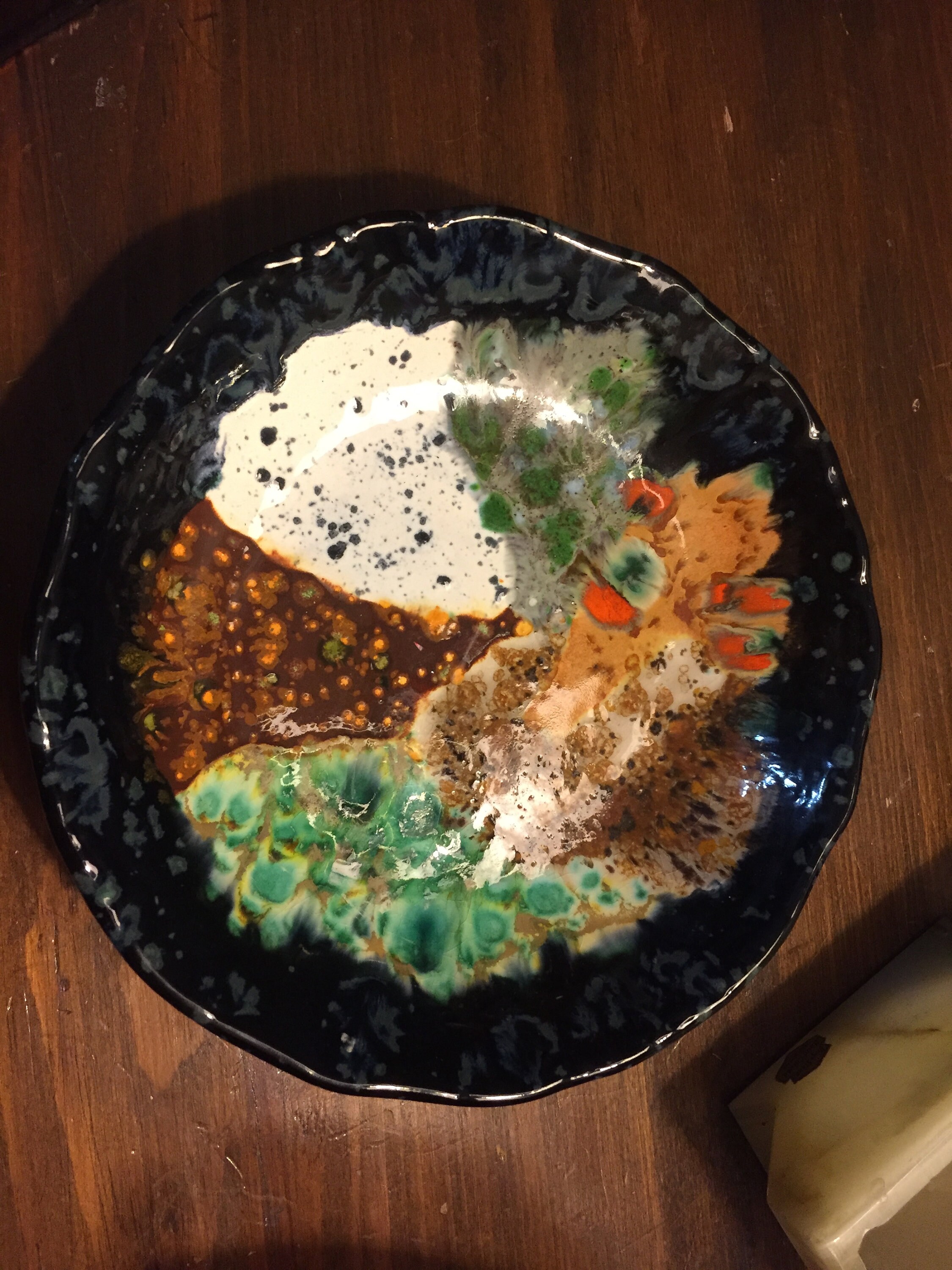 Handmade Ceramic Glazed Plate With Vibrant Colors Etsy New Zealand