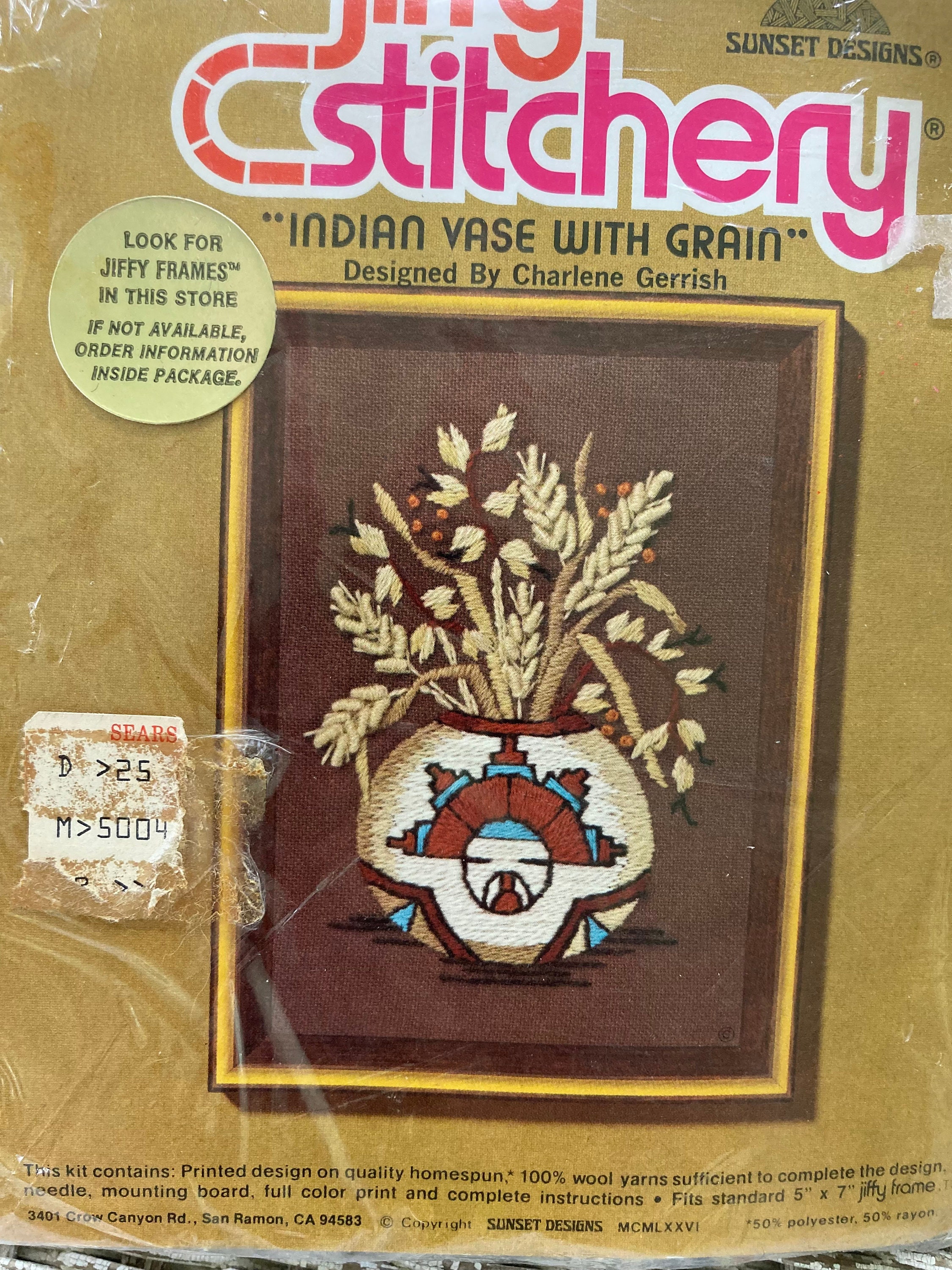 Vintage Jiffy Stitchery Indian Vase With Grain Kit - Etsy