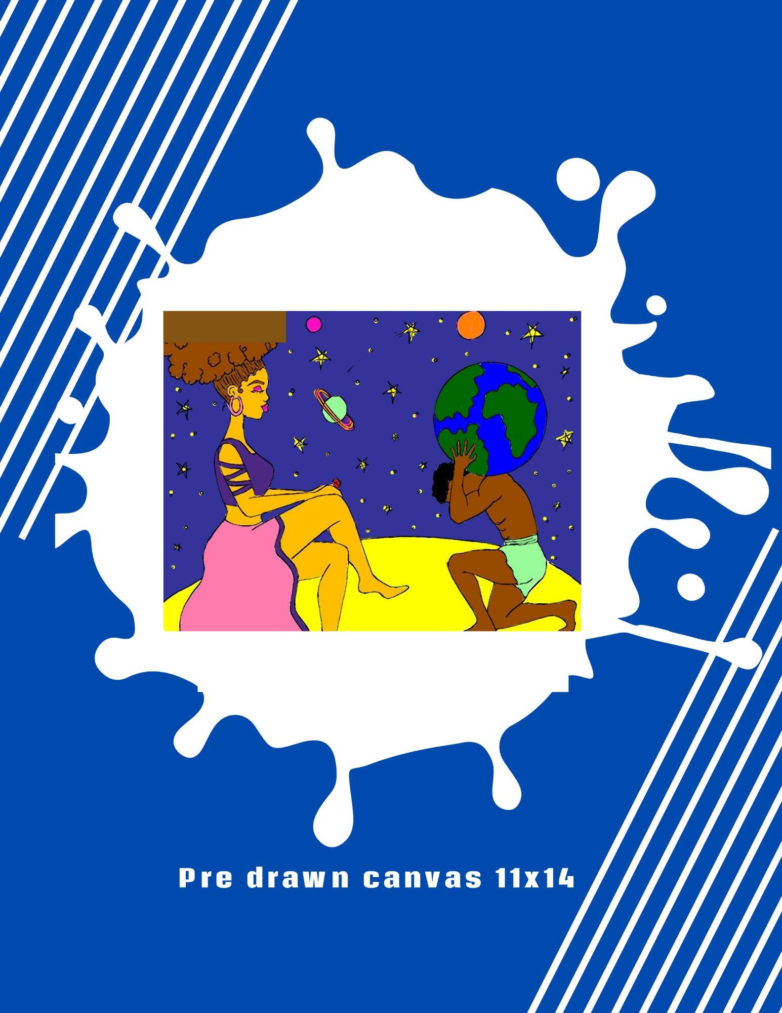 Couple Canvas/ Predrawn Canvas/ Kits/ How to Paint/ Paint Etsy