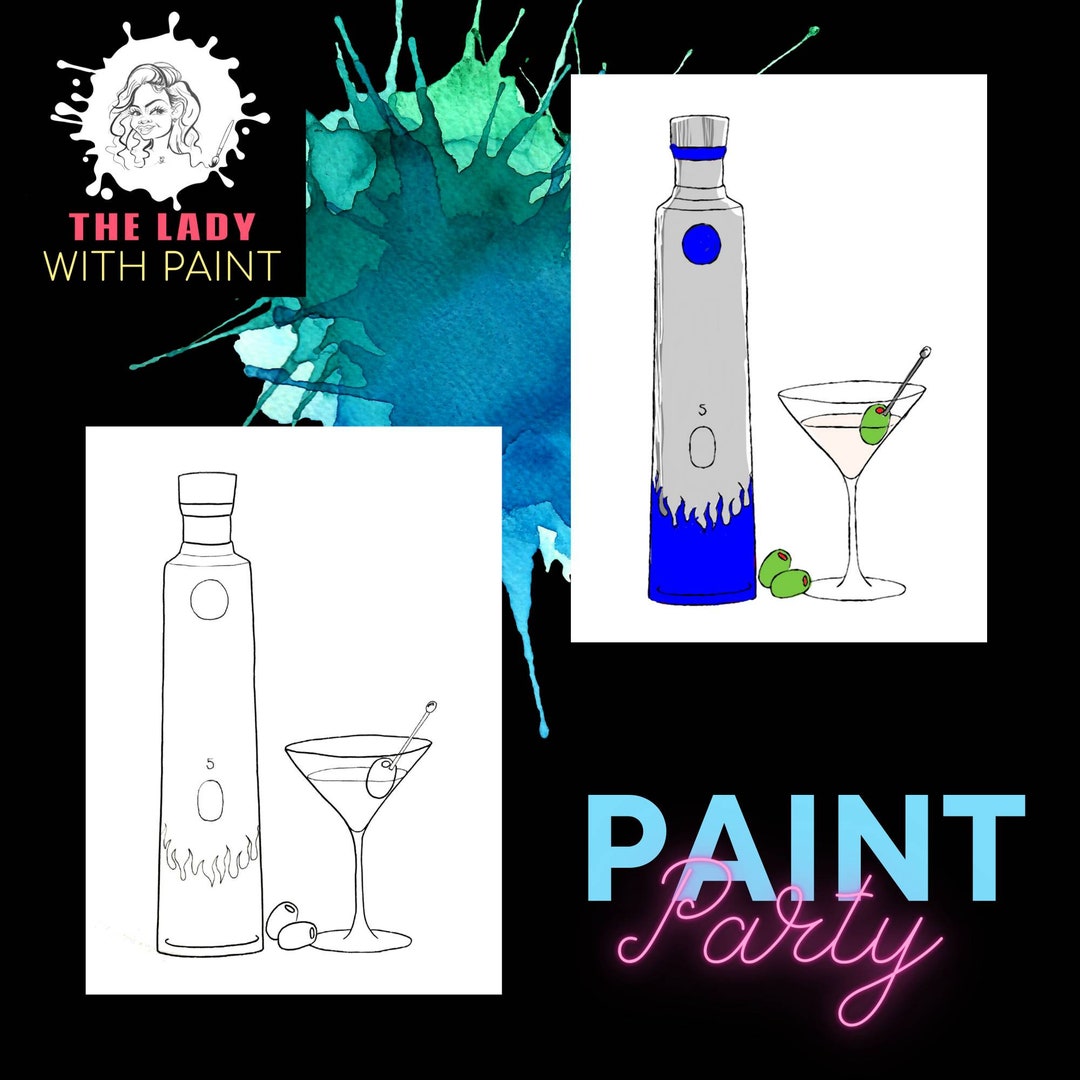 Ciroc Canvas/ Predrawn Canvas/ Pre Traced Canvas/ Paint Party/ Sip and