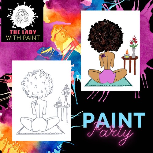 Paint & Sip/ Pre Drawn/ DIY Paint Party/canvas/painting/adult Etsy