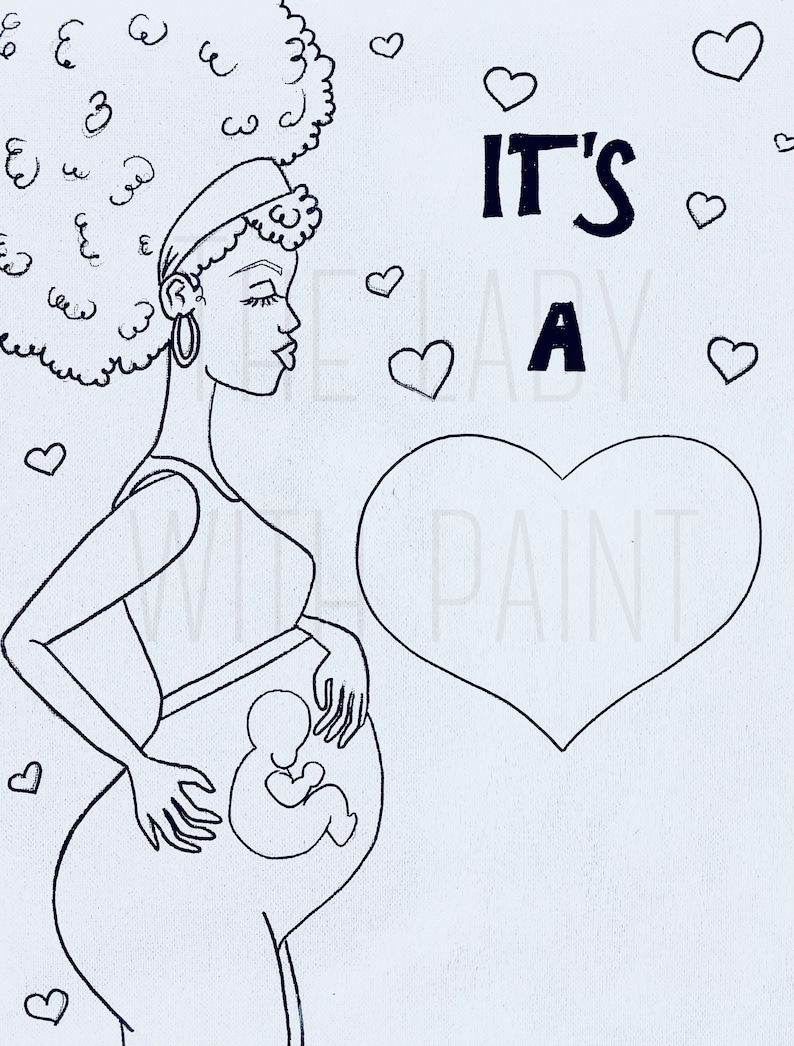 Pre drawn canvas Sip and paint for baby shower Virtual baby Etsy