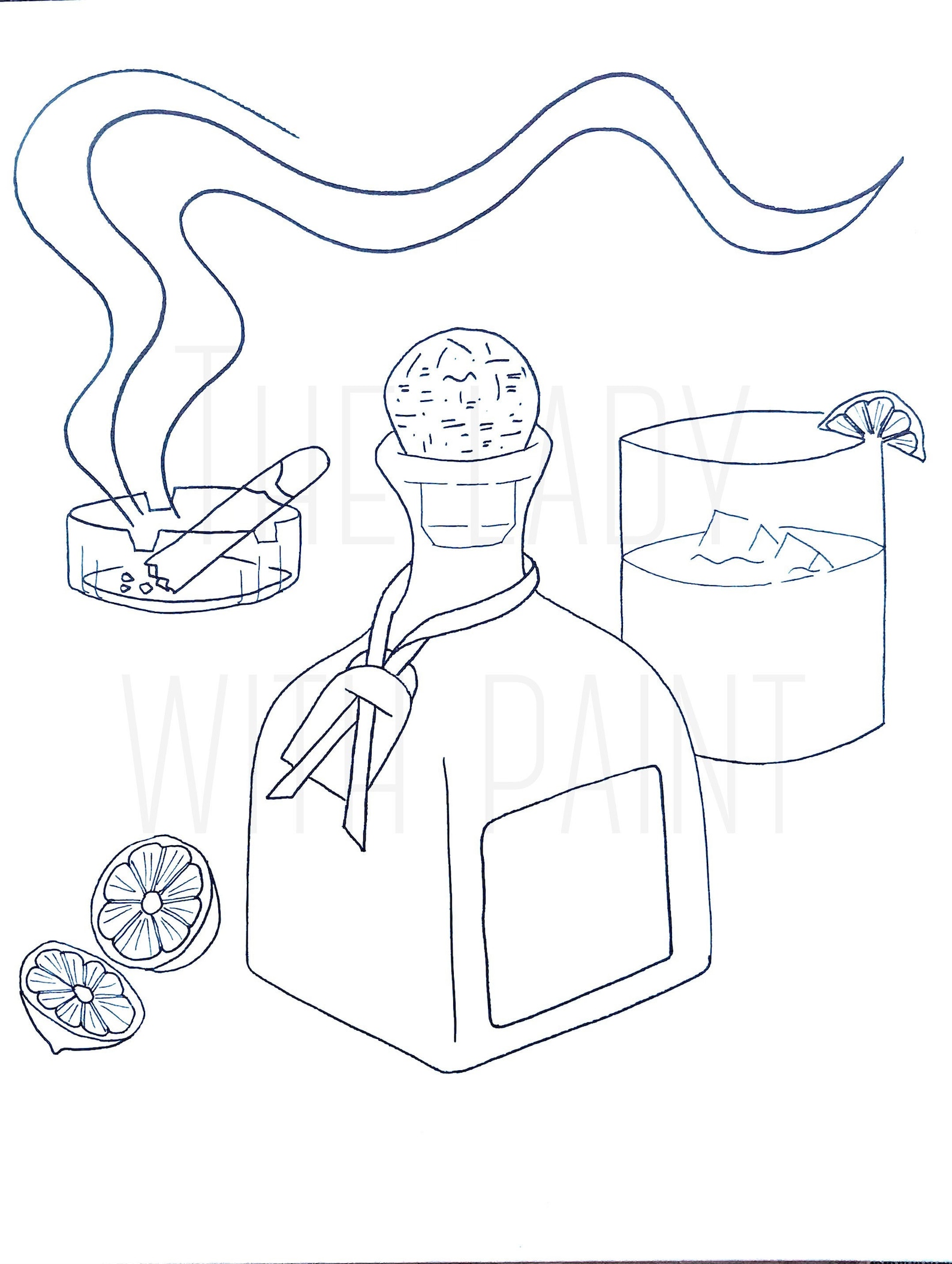 Pre drawn canvas Sip and paint kit Paint party for men and Etsy