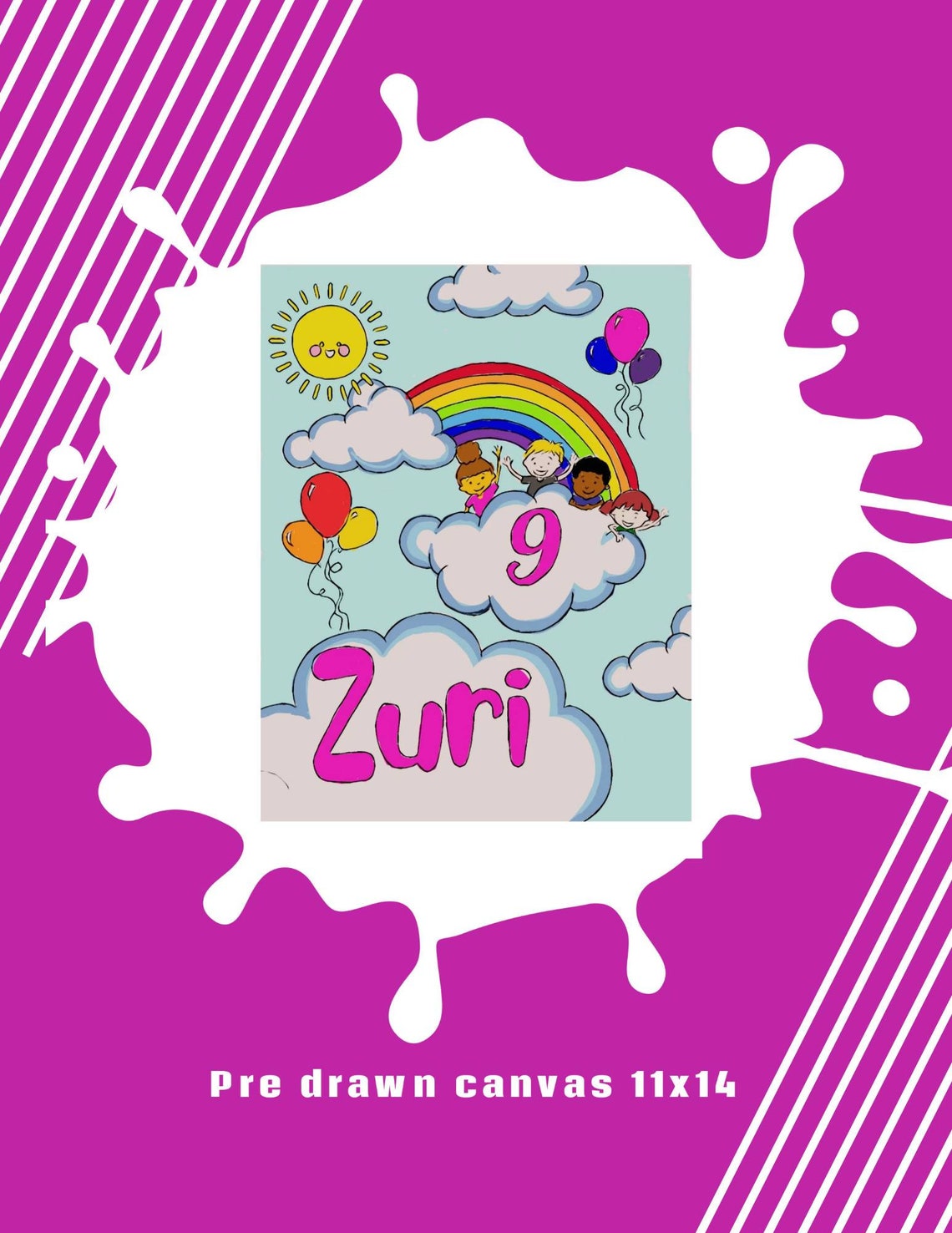 Personalized Pre drawn Canvas Outline Canvas Paint Etsy