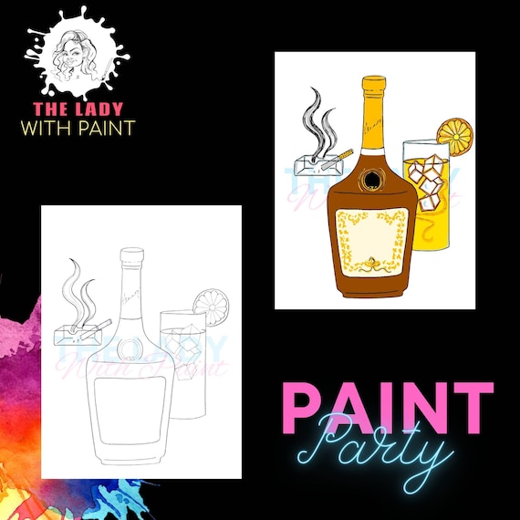 Paint Party / Paint and Sip / DIY Paint Party / Pre-drawn Canvas