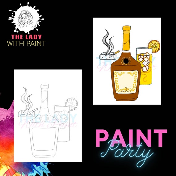 Paint Party / Paint and Sip / DIY Paint Party / Pre-drawn Canvas