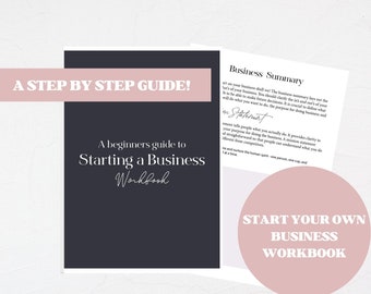 Start your business workbook | 21 pages-Workbook | Printable & Fillable pdf | entrepreneurs | Be your own boss | Business Plan Printable
