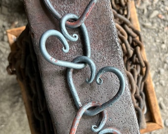 Chain Links, Heart Design (each link sold separately, blackened when ordered)
