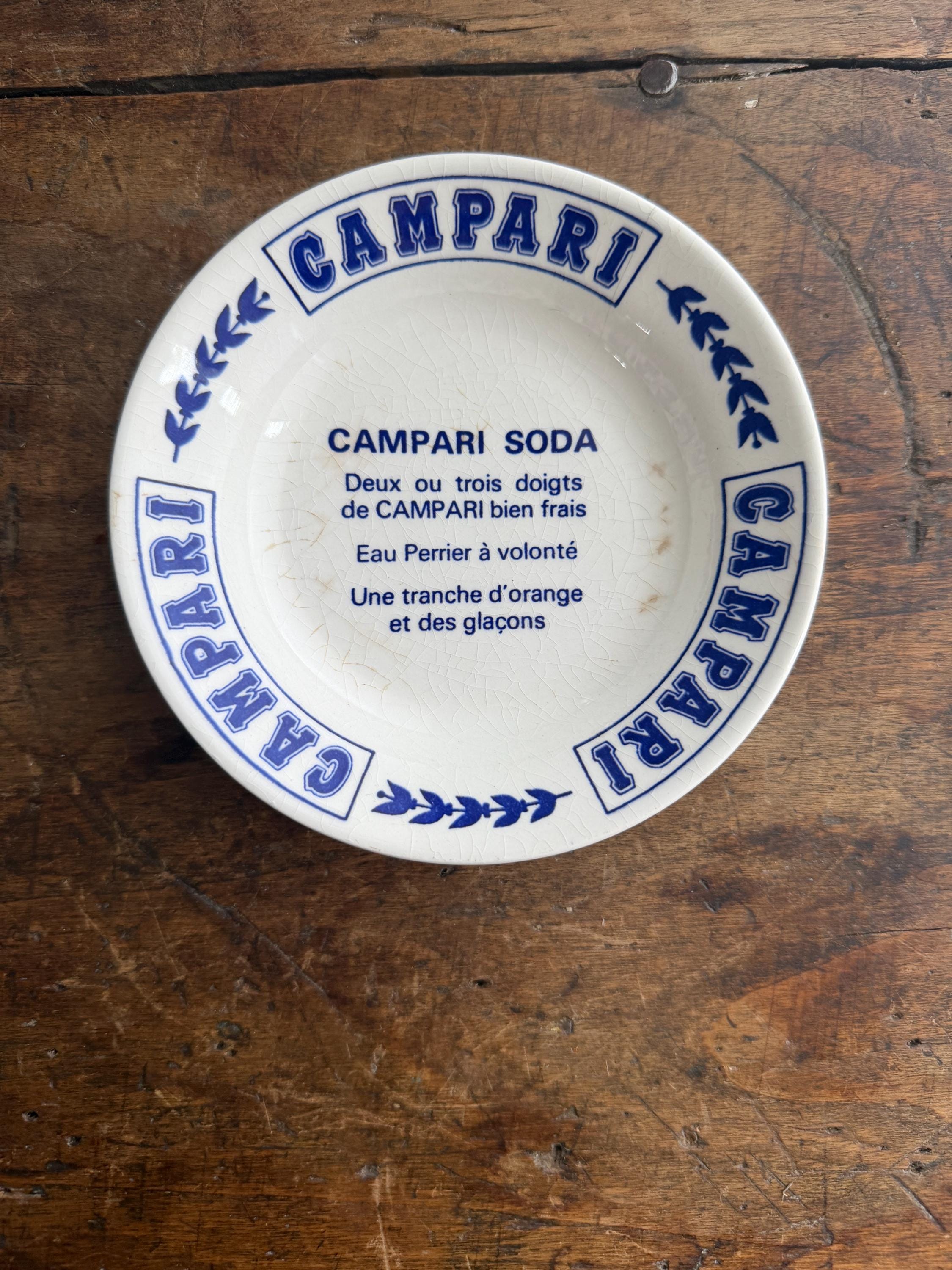 CAMPARI 陶器製アンティーク灰皿 Made in Italy Vintage Campari Italy Dal 1860 Ceramic Ashtray | eBay