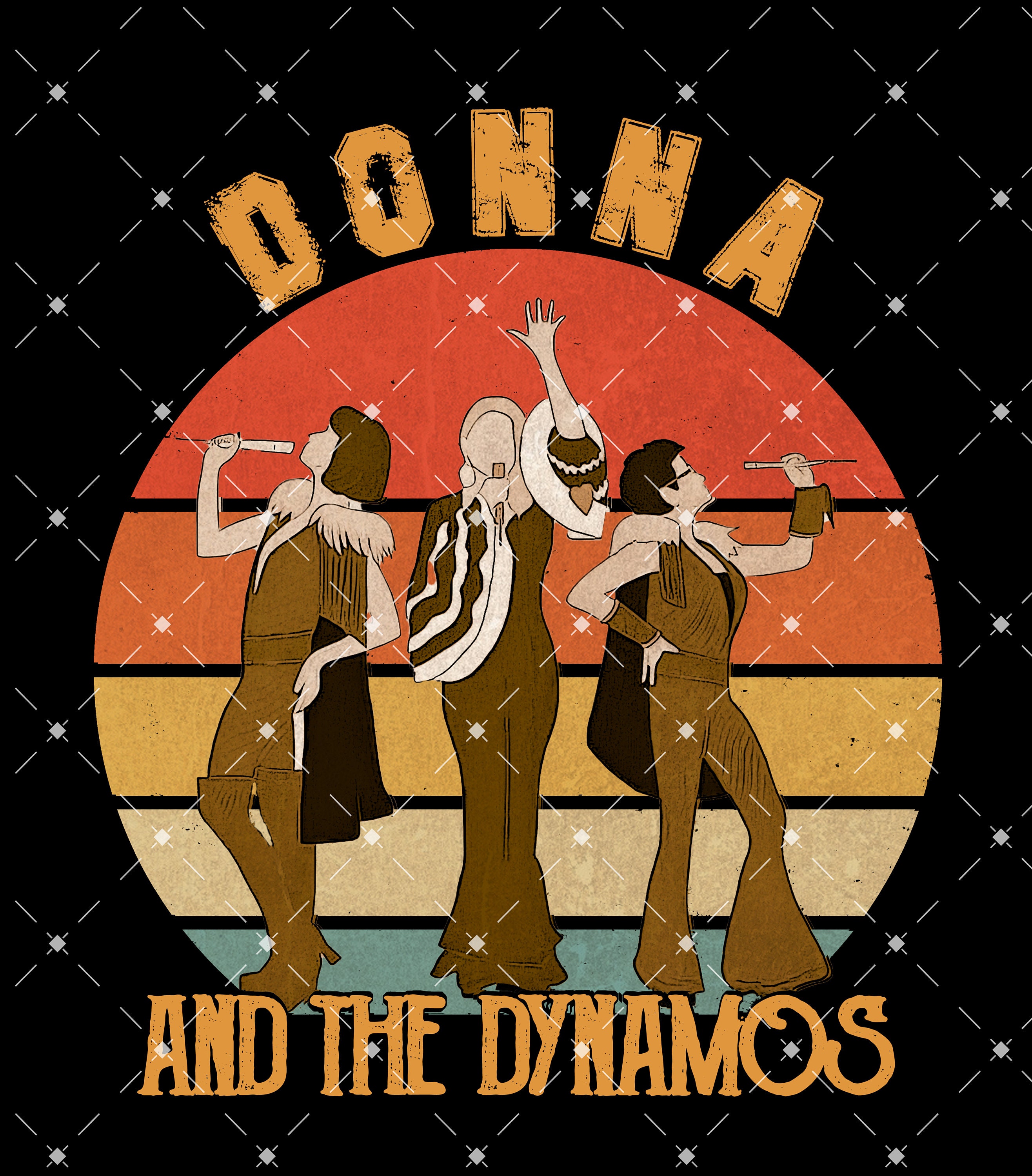 Donna and The Dynamos Vintage Retro Png Mamma Mia Music Png Etsy
