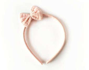 Headbands with bows for children | Muslin | nude