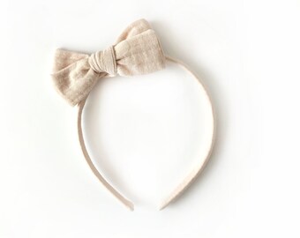 Fascia con fiocco per bambini | beige | mussola
