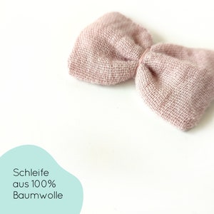 kleine Haarschleife, Haarband Baby, Babyhaarband, Musselin, hellrosa, rosa, Emma MINI Bild 5