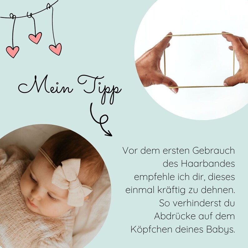 kleine Haarschleife, Haarband Baby, Musselin, weiß, beige, taupe Emma-Mini Bild 10